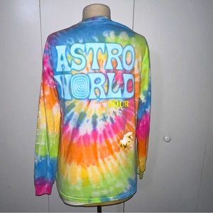 Travis Scott ASTROWORLD Wish You Were Here Tour Tie Dye Long Sleeve Shirt